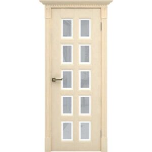 Межкомнатная дверь Арлес Венеция В1 (Ваниль софт, остеклённая)