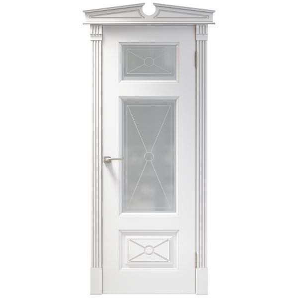 Межкомнатная дверь Арлес Венеция В2 (Белый софт, остеклённая)