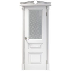 Межкомнатная дверь Арлес Венеция В3 (Белый софт, остеклённая)
