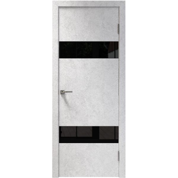 Межкомнатная дверь Арлес X-File X1 (Крымский камень, черное стекло)