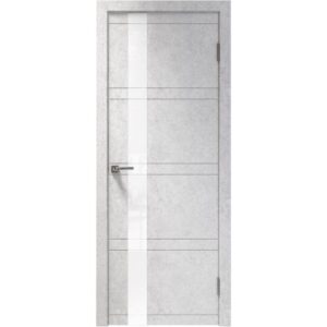 Межкомнатная дверь Арлес X-File X10 (Крымский камень, белое стекло)