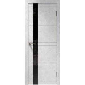Межкомнатная дверь Арлес X-File X10 (Крымский камень, черное стекло)