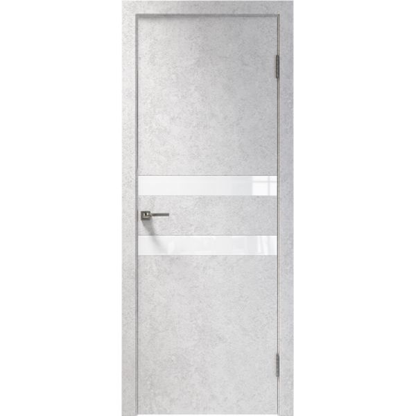 Межкомнатная дверь Арлес X-File X2 (Крымский камень, белое стекло)