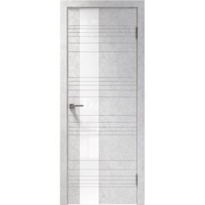 Межкомнатная дверь Арлес X-File X5 (Крымский камень, белое стекло)