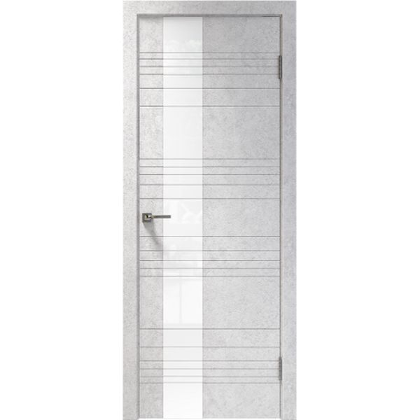 Межкомнатная дверь Арлес X-File X5 (Крымский камень, белое стекло)