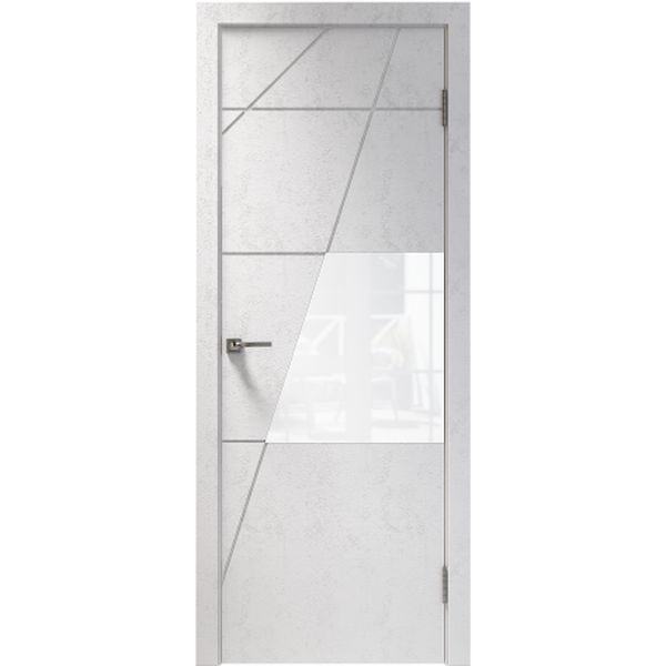 Межкомнатная дверь Арлес X-File X6 (Крымский камень, белое стекло)