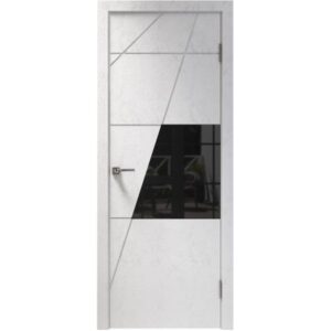 Межкомнатная дверь Арлес X-File X6 (Крымский камень, черное стекло)