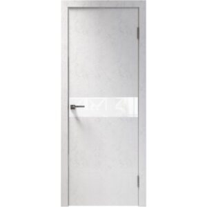 Межкомнатная дверь Арлес X-File X8 (Крымский камень, белое стекло)