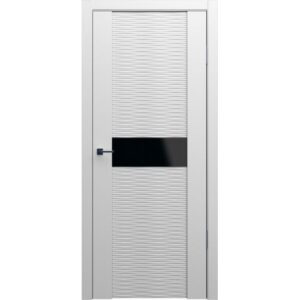 Межкомнатная дверь Арлес Zero Z1 (Белый снег, бриз, остеклённая)