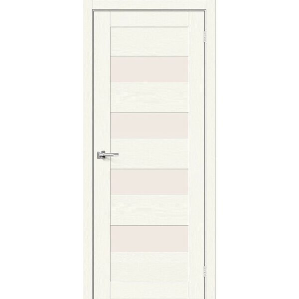 Межкомнатная дверь Браво-23 (White Wood, остеклённая)