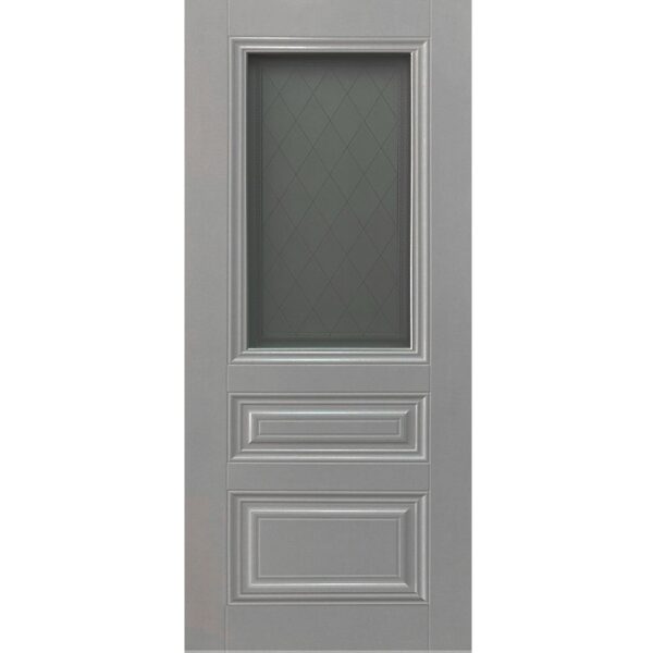 Межкомнатная дверь DIM Enamel S-3.1 (серый, остеклённая)