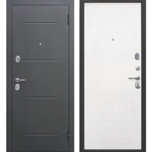 Входная дверь Гарда (серебро, 7,5 см, белый ясень)