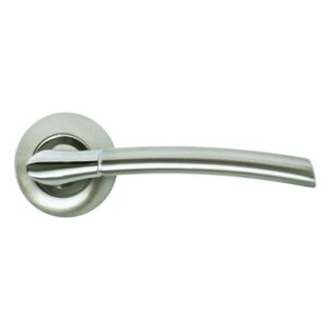 Ручка дверная Rucetti RAP 6 SN/CP белый никель/полированный хром