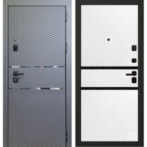 Входная дверь OIKO Acoustic Grafika-1 Grey Soft/Grafika (софт белый)