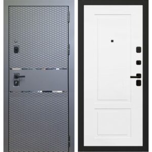 Входная дверь OIKO Acoustic Grafika-1 Grey Soft/K2 (софт белый)