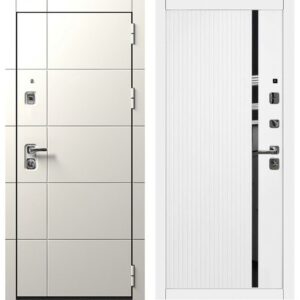 Входная дверь OIKO Acoustic Grafika-2 White/Art (софт белый)