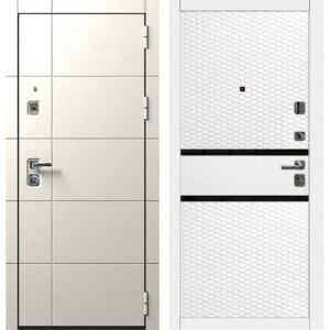 Входная дверь OIKO Acoustic Grafika-2 White/Grafika (софт белый)