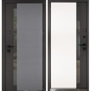 Входная дверь Аваллон (муар черный, муар белый, металл/металл)