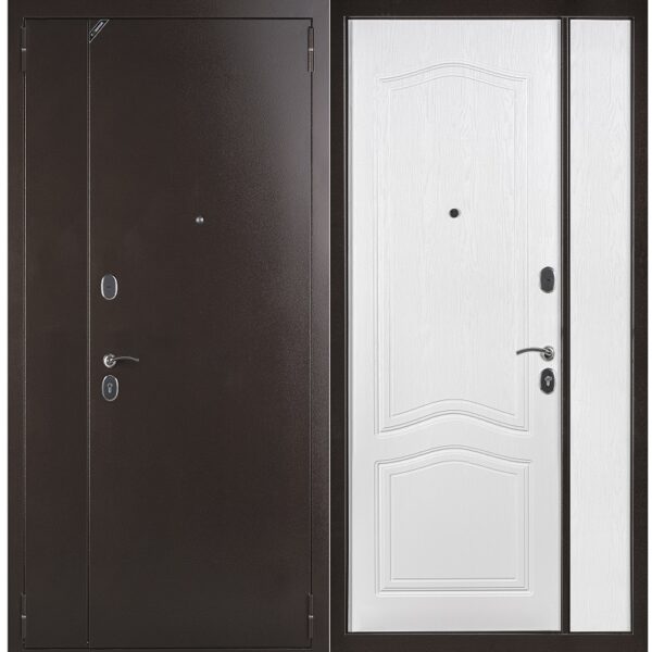 Входная дверь Аврора (ясень белый, металл/МДФ, 1200×2050)