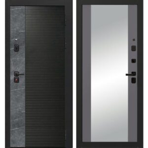 Входная дверь OIKO Acoustic Art Black/Marble/Reflex (софт серый)