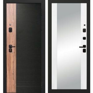 Входная дверь OIKO Acoustic Art Black/Wood/Reflex (софт белый)