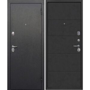 Входная дверь Гарда (букле черный, 7,5 см, бетон графит)