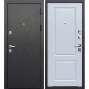 Входная дверь Толстяк (букле черный, белый ясень)