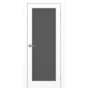 Межкомнатная дверь Optima Porte Тоскана 601.2 (белый снежный, остеклённая, графит матовое)