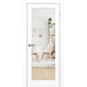 Межкомнатная дверь Optima Porte Тоскана 601.2 (белый снежный, остеклённая, зеркало)