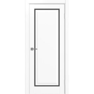 Межкомнатная дверь Optima Porte Тоскана 601С.21 (белый снежный, остеклённая, графит матовое)