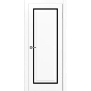 Межкомнатная дверь Optima Porte Тоскана 601С.21 (белый снежный, остеклённая, LAC черный)