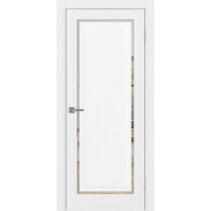 Межкомнатная дверь Optima Porte Тоскана 601С.21 (белый снежный, остеклённая, зеркало)