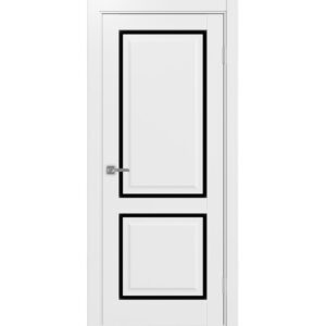Межкомнатная дверь Optima Porte Тоскана 602С.2121 (белый снежный, остеклённая, LAC черный)